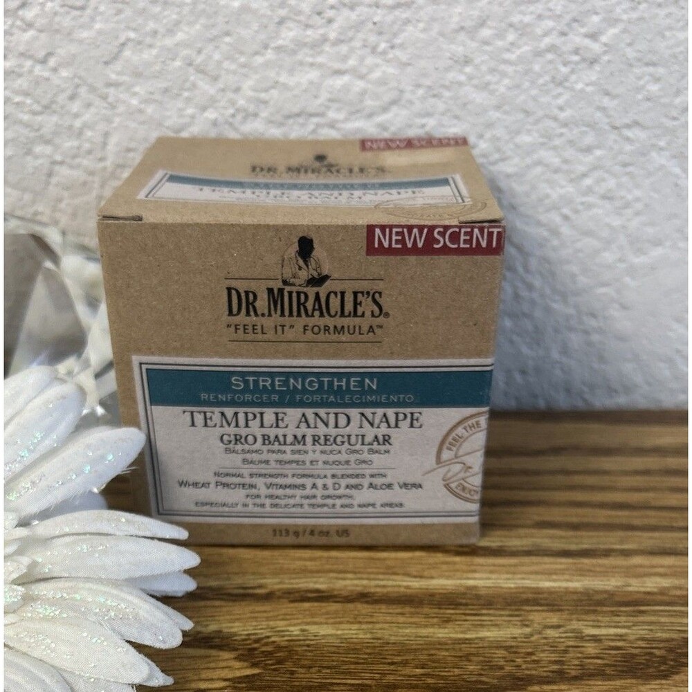 Dr Miracles Temple & Nape Gro Balm Regular Strength Hair Care 4 Oz